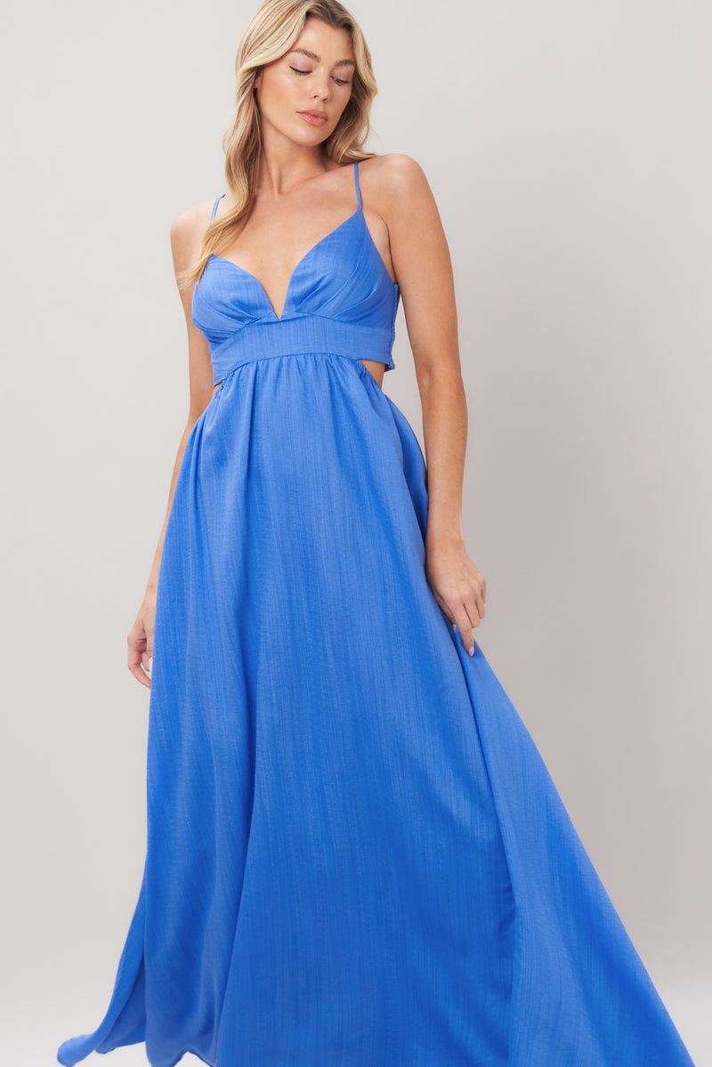 V-Neck High-Low Chiffon Formal A-Line Dress Flying Tomato ID23902