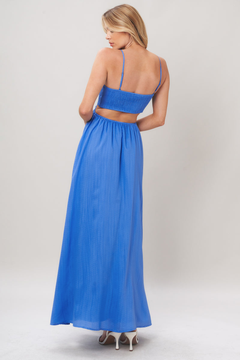 V-Neck High-Low Chiffon Formal A-Line Dress Flying Tomato ID23902