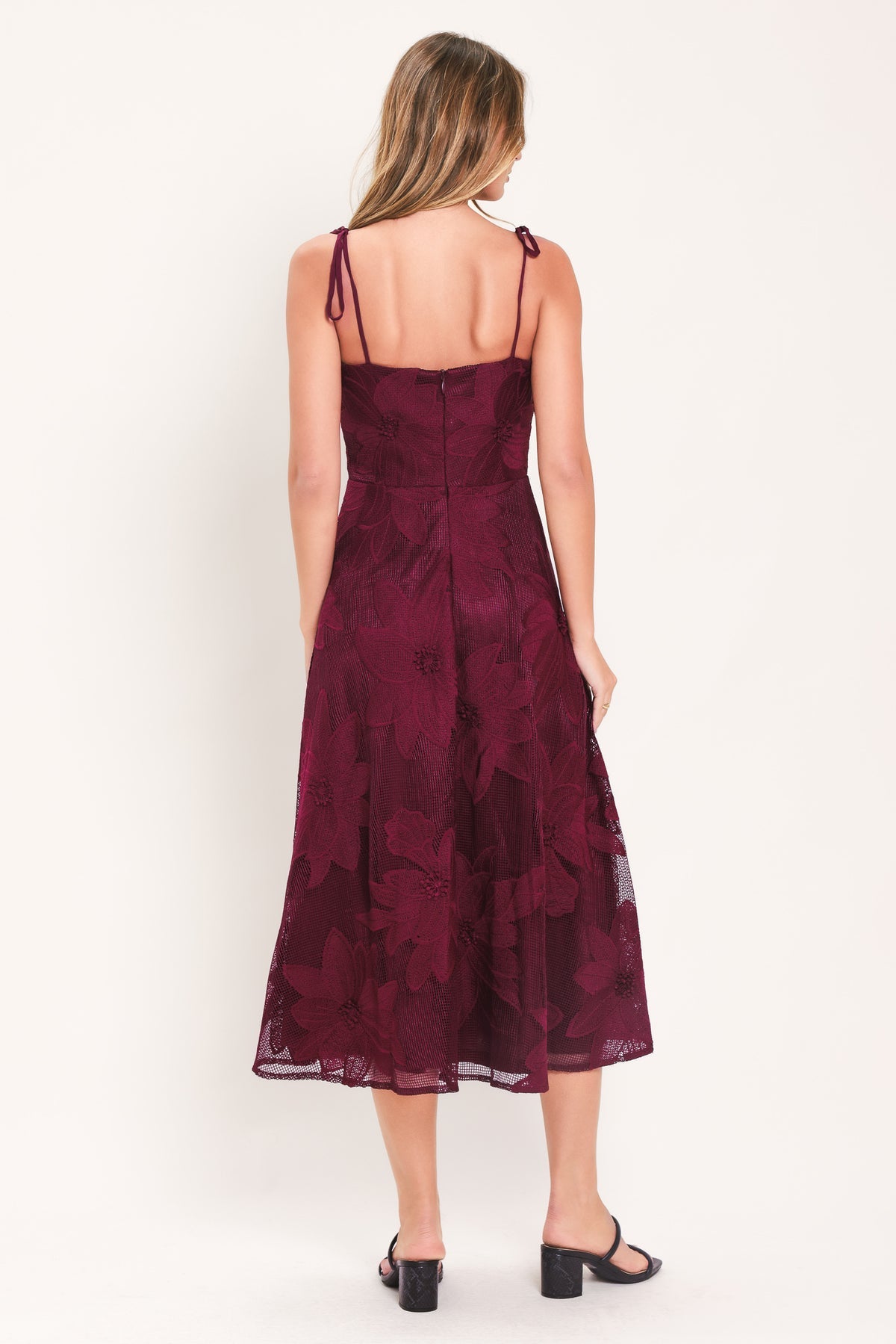 Square Midi Mesh Occasion A-Line Flying Tomato ID23969