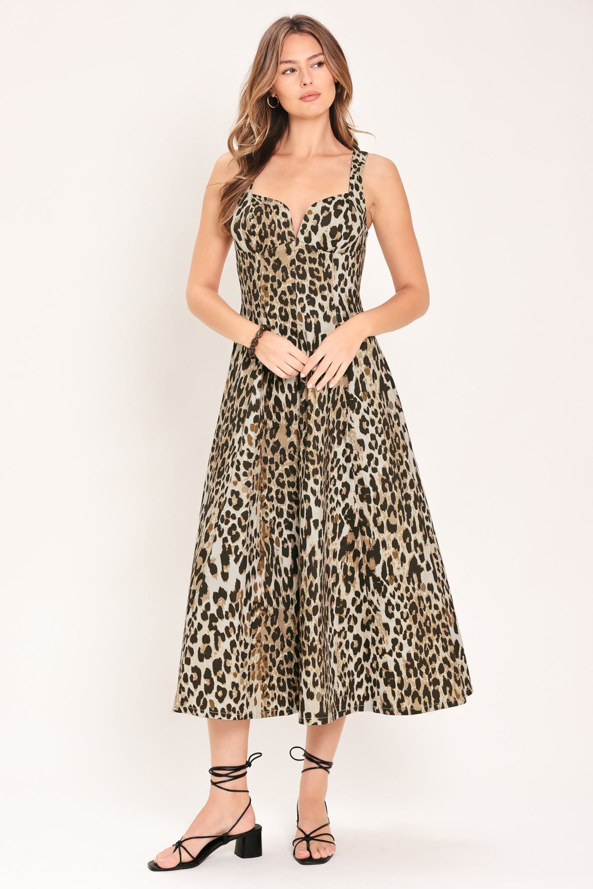 Sweetheart Midi Satin Occasion Fit & Flare Flying Tomato ID24217