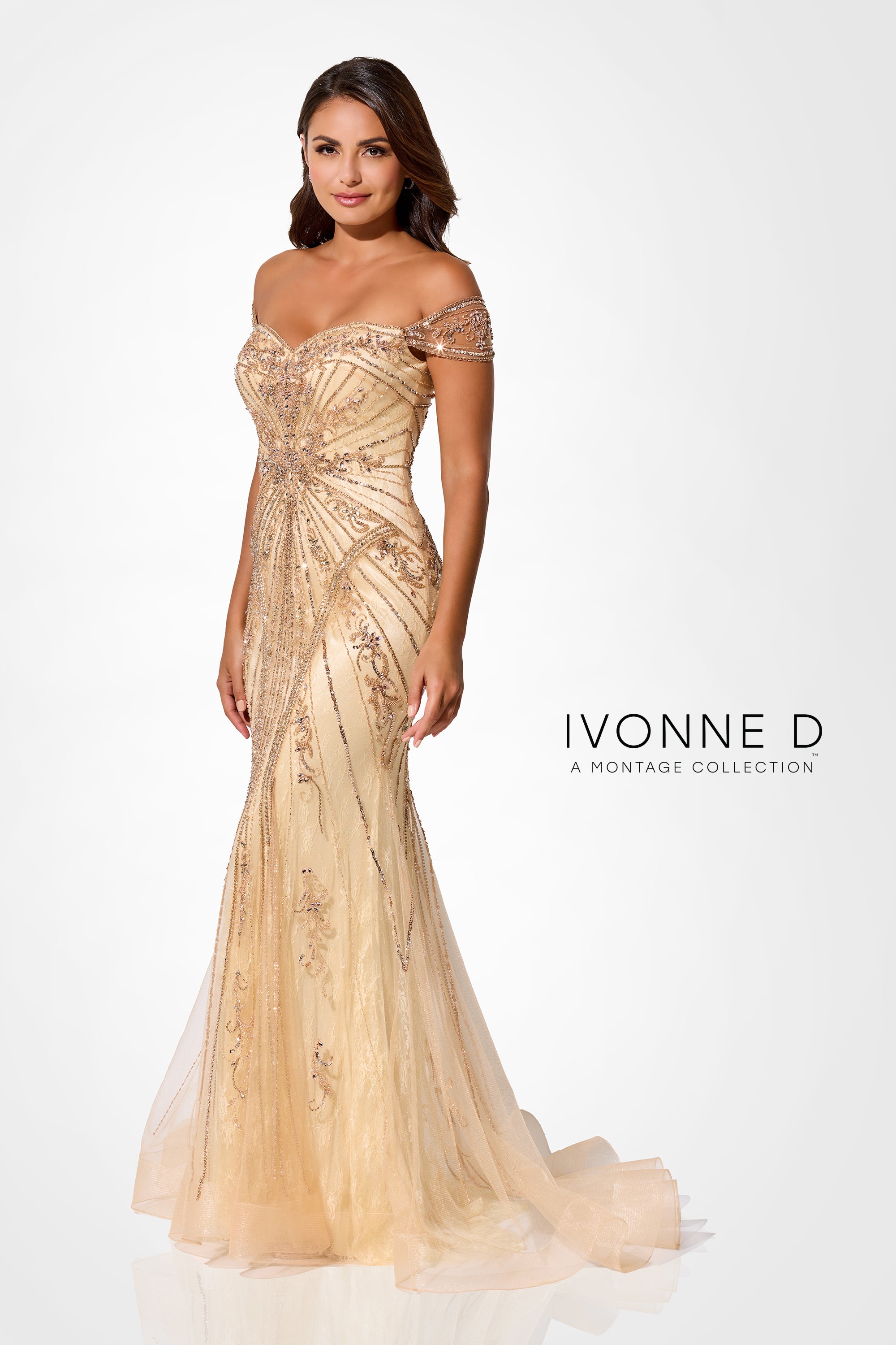 Formal Dresses Long Mermaid Formal Lace Sequin Evening Dress Honey