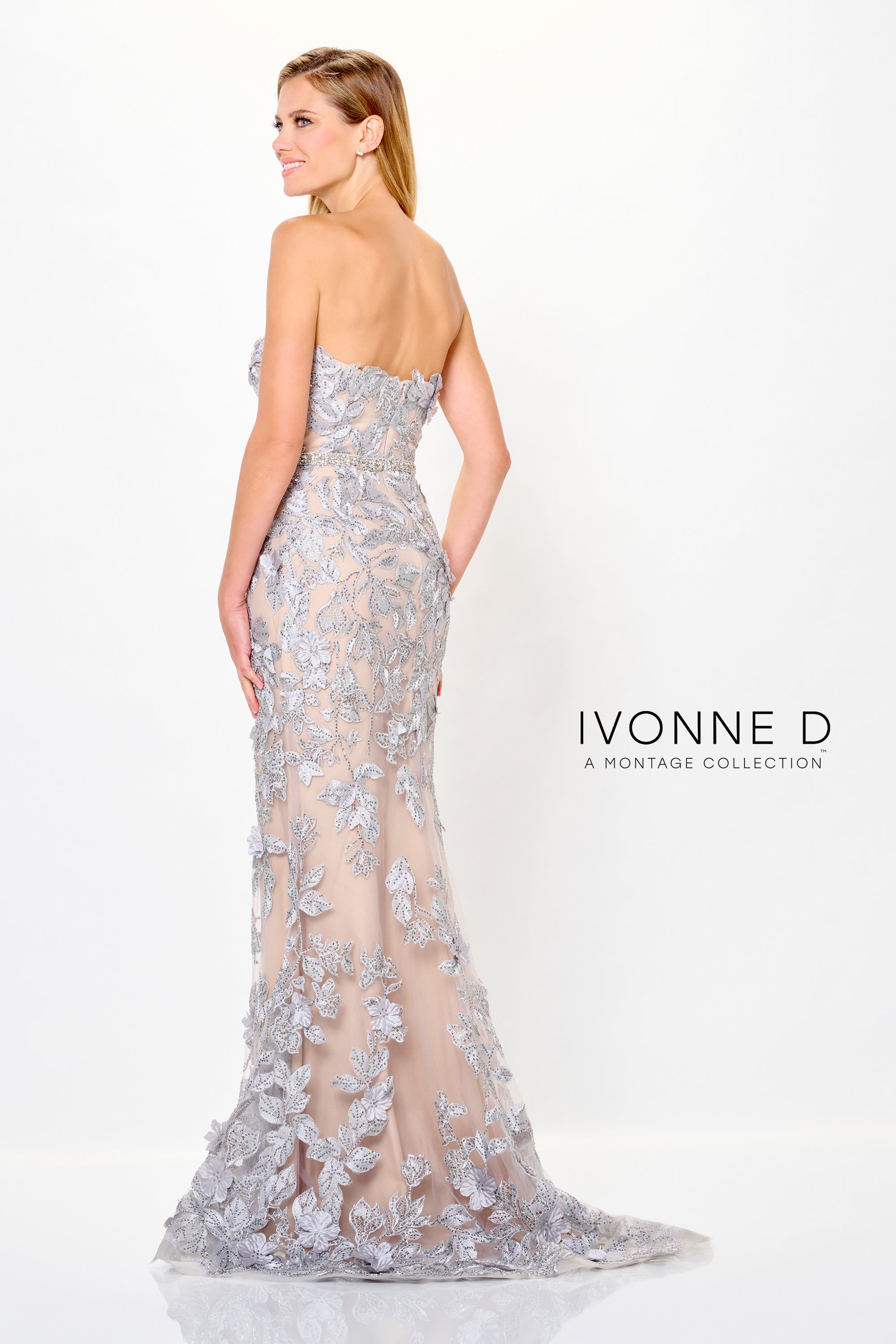 Formal Dresses Beaded Long Mermaid Formal Evening Dress Silver/Nude