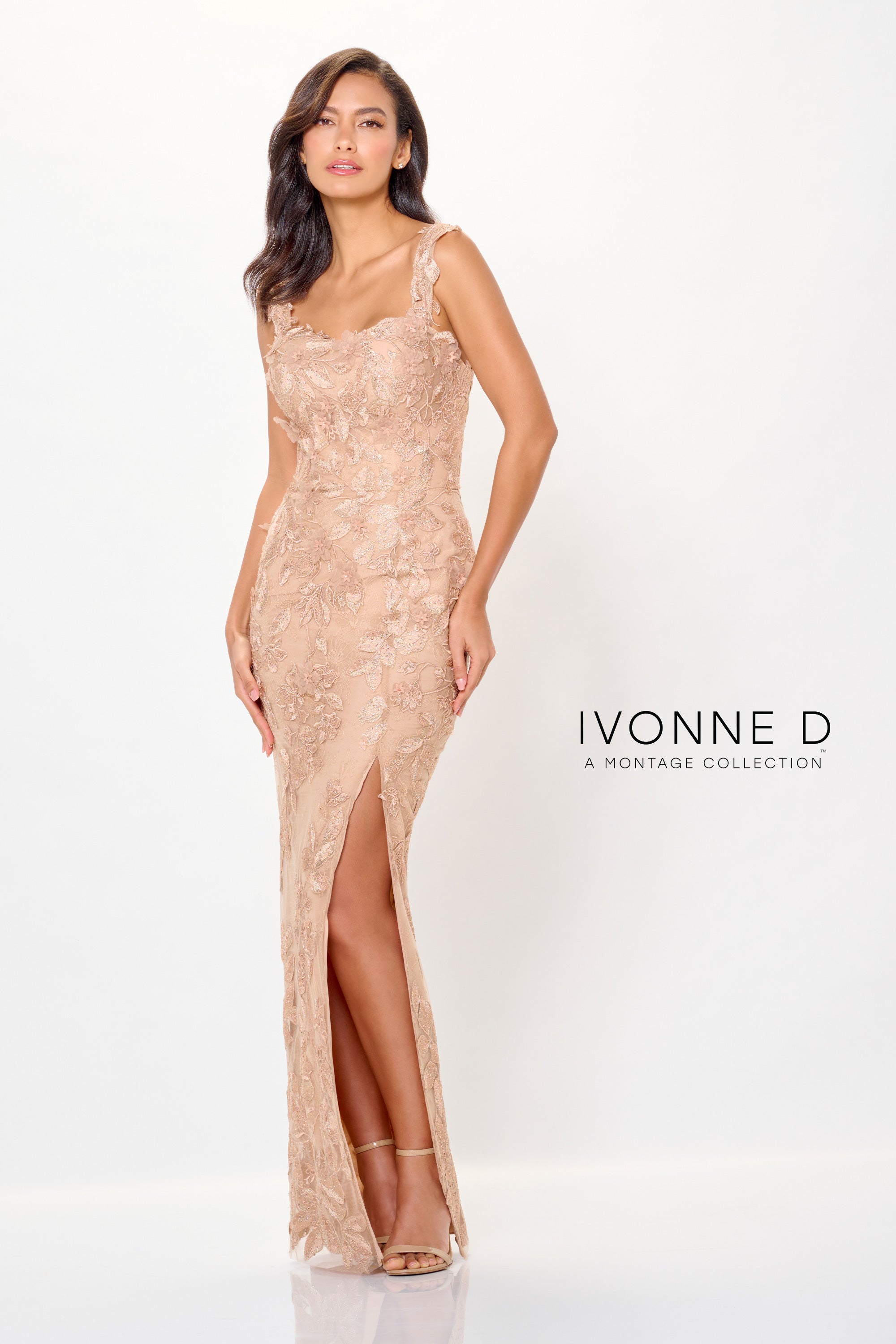 Formal Dresses Long Formal Lace Applique Overskirt Evening Gown Gold