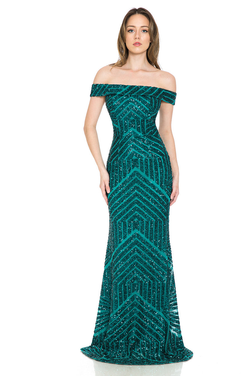Prom Dresses Long Sequin Formal Prom Dress Lenovia 5224 Hunter Green