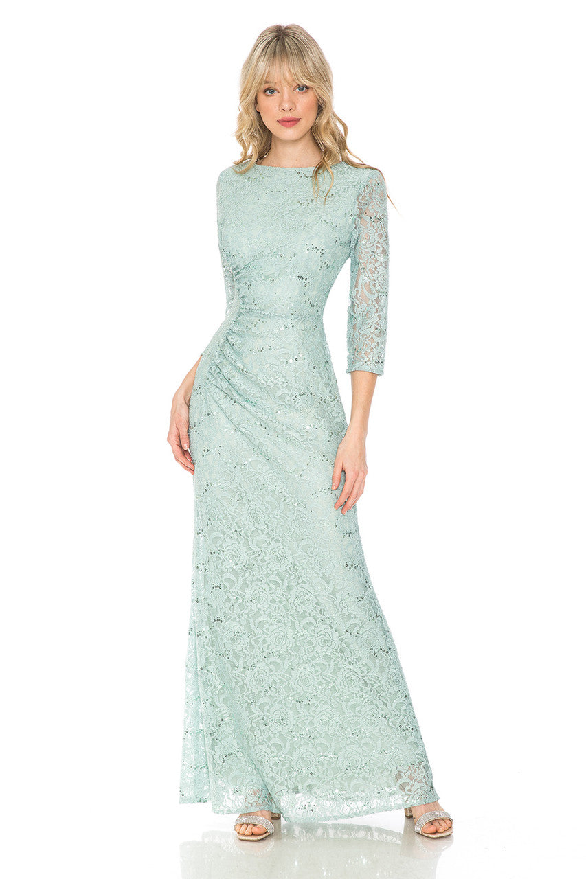 Mother of the Bride Dresses Long Sequin Formal Lace Mother of the Bride Dress Lenovia 5239 Sage