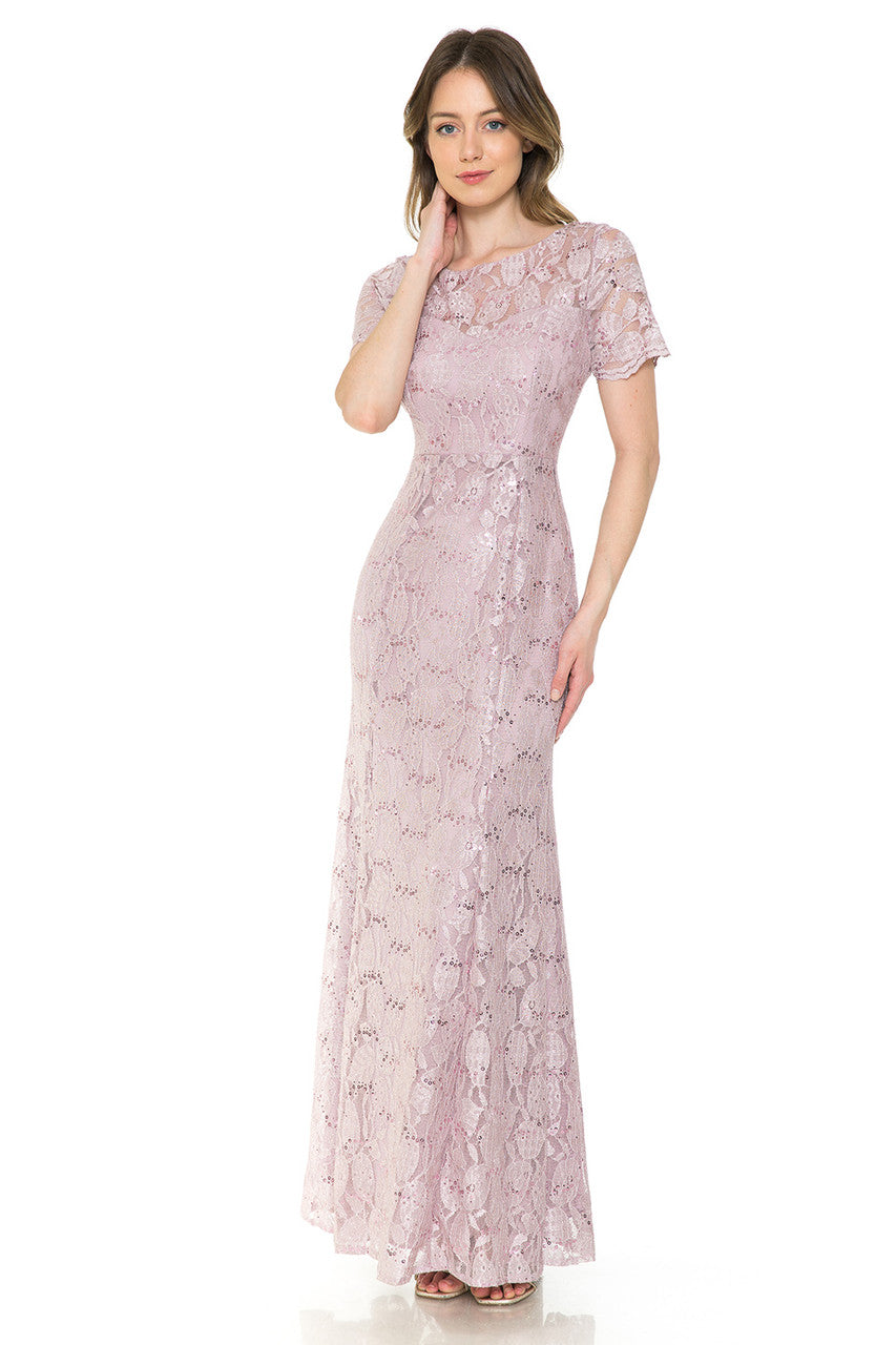 Mother of the Bride Dresses Long Lace Mother of the Bride Formal Glitter Sequin Dress Lenovia 5241 Mauve