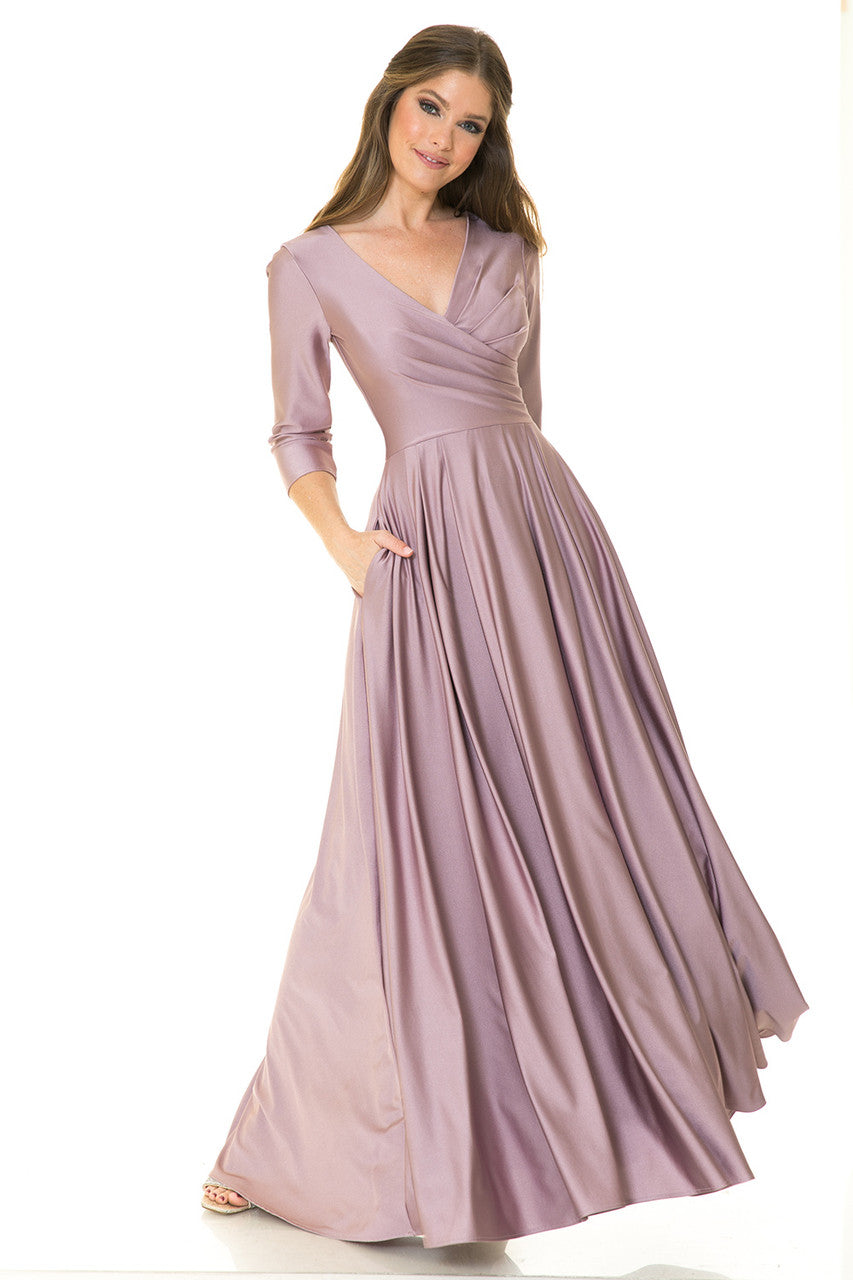 Mother of the Bride Dresses Formal Long Pleated Mother of the Bride Dress Lenovia 5243 Plum