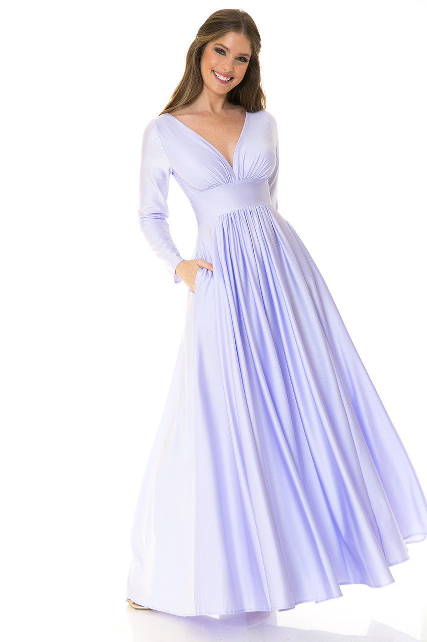 Formal Dresses Long Sleeve A Line Formal Dress Lenovia 5231 Lilac
