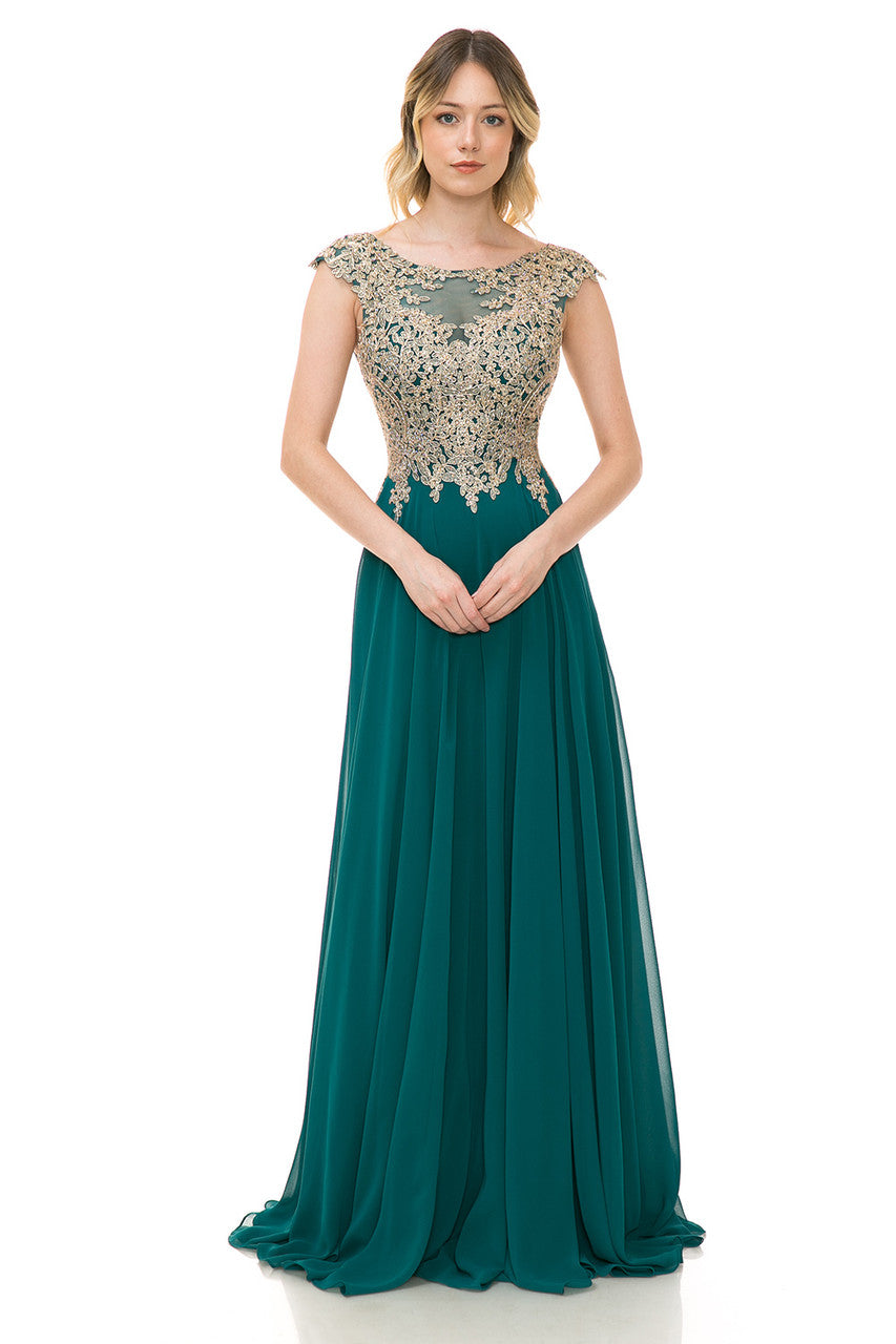 Formal Dresses Long A Line Lace Applique Prom Dress Lenovia 8123 Hunter Green