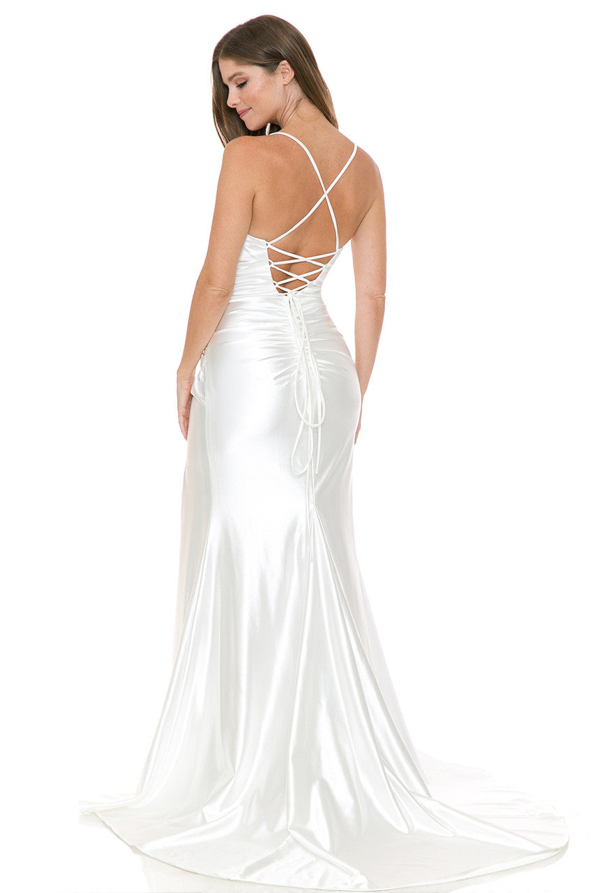 Wedding Dresses Long Corset Bridal Wedding Dress Lenovia 8158 Ivory