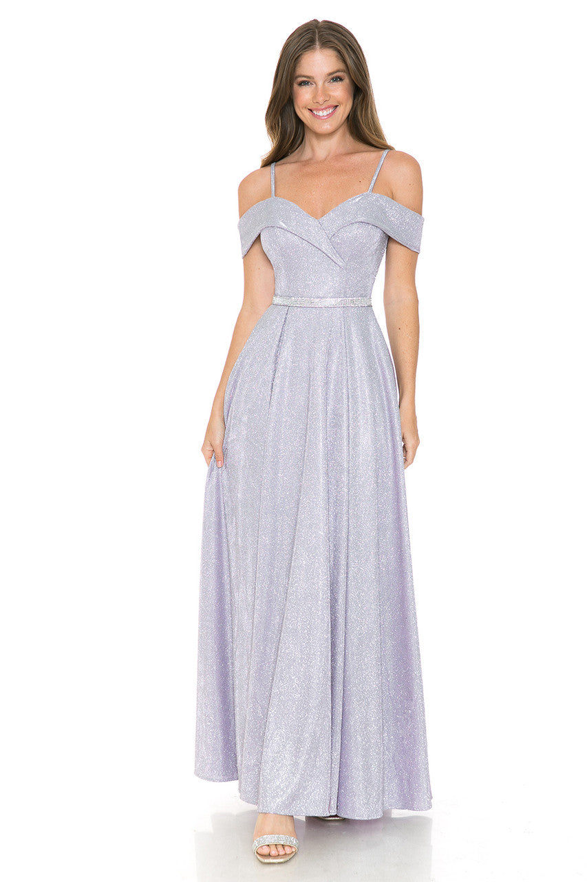 Prom Dresses Long Pleated Formal Metallic Prom Dress Lenovia 5236 Lilac