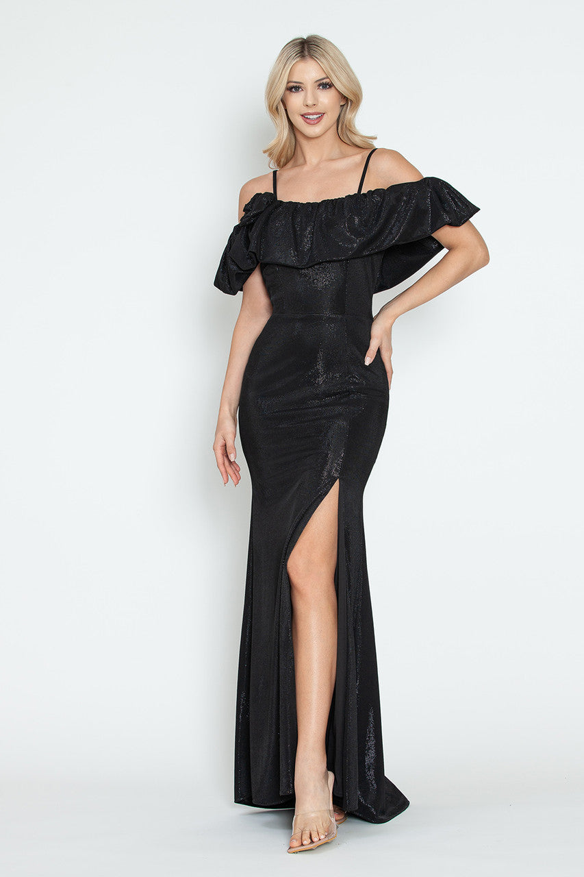 Prom Dresses Slit Long Formal Evening Prom Dress Lenovia 5316 Black