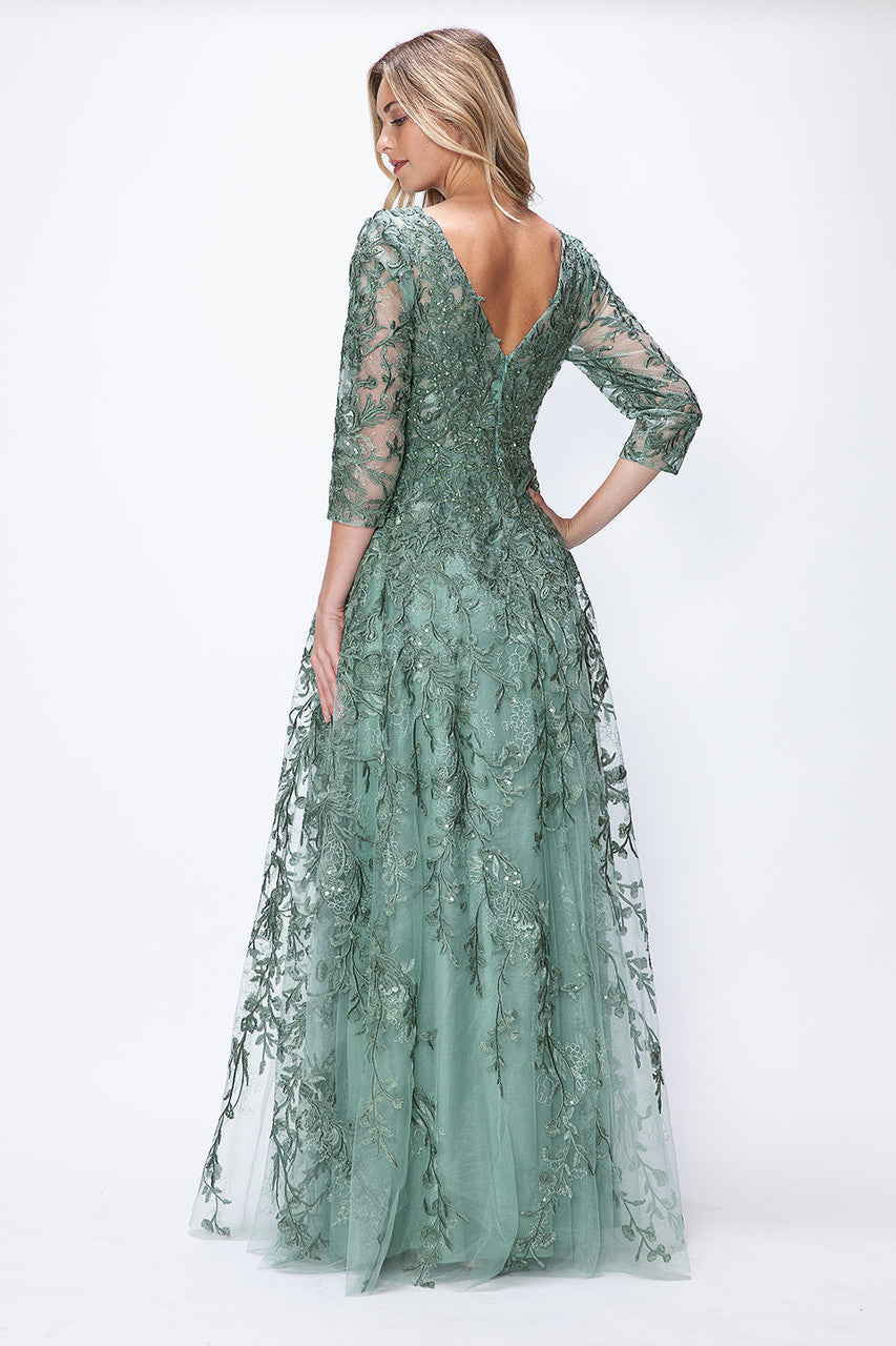 Mother of the Bride Dresses Long Formal Lace Mother of the Bride Dress Lenovia 8356 Sage