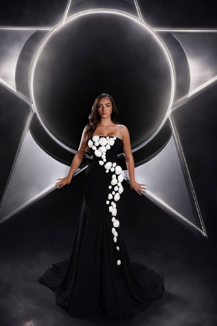 Strapless Straight Neck Floor-Length Crepe Prom Mermaid Trumpet Pre Order