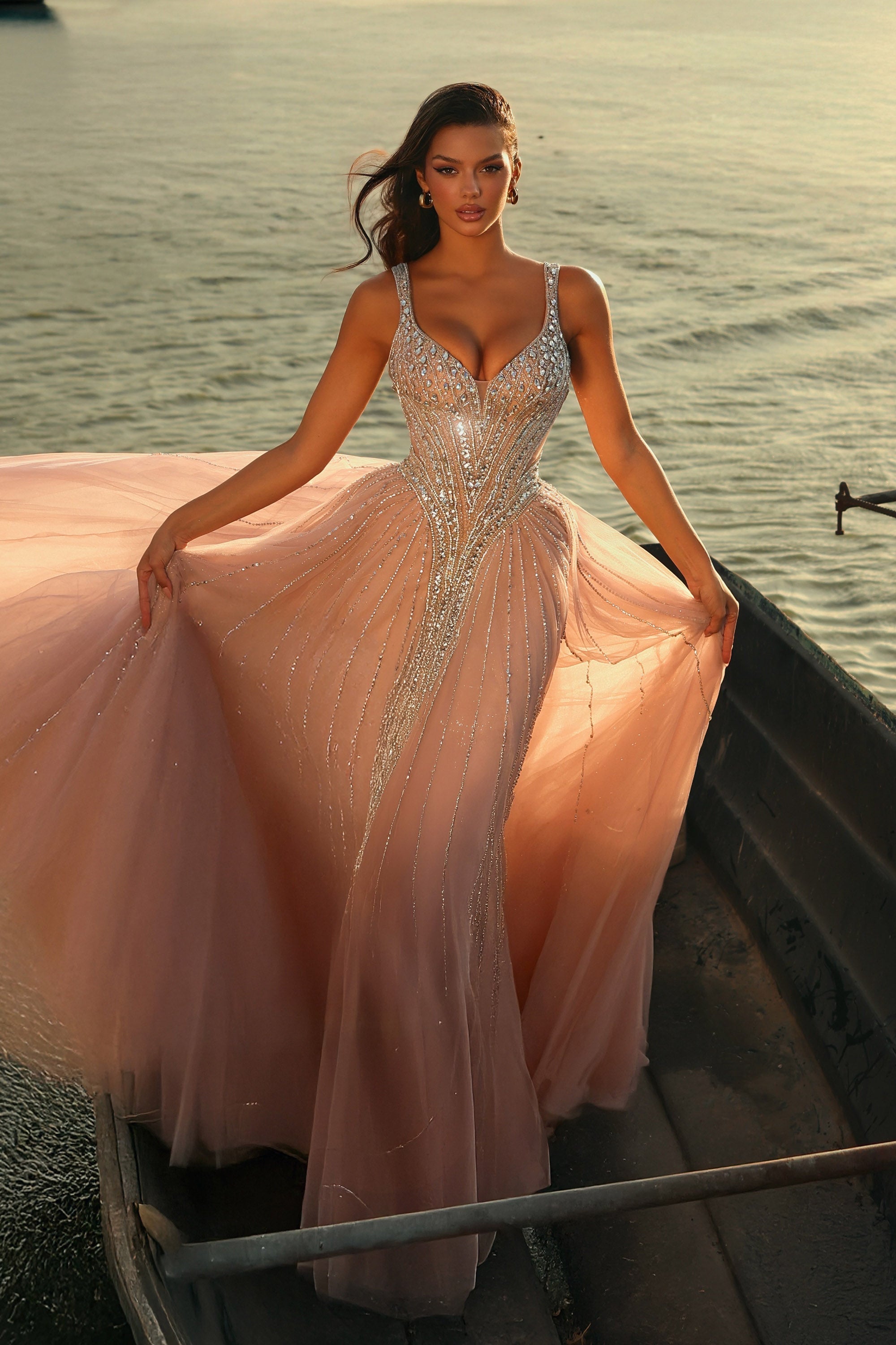 Sweetheart Floor-Length Tulle Prom Mermaid Luscious Delia LD11533 Pre Order