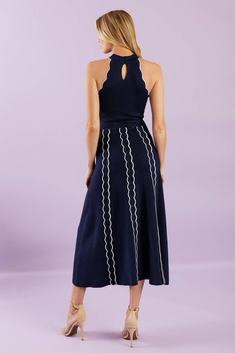 Halter Midi Jersey Cocktail A-Line Dress Flying Tomato ISW5351