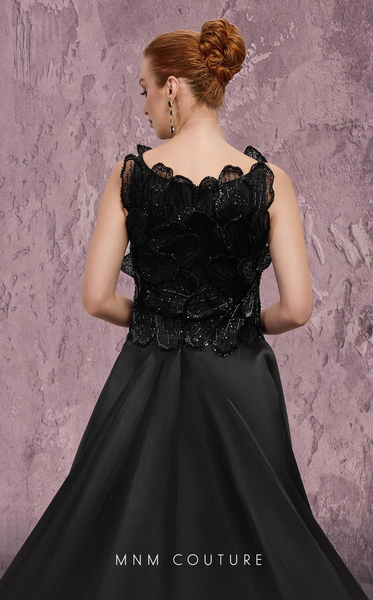 Crew/High-Neck Floor-Length Sequin Evening Sheath MNM Couture J03186