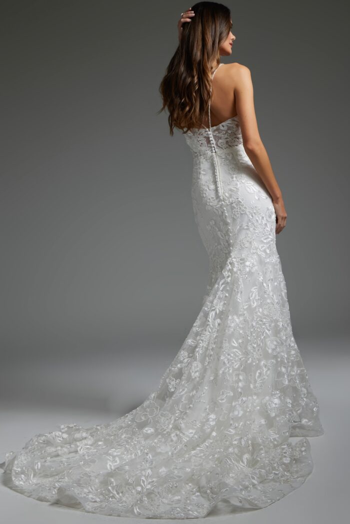 Wedding Dresses Bridal Gown Floral Mermaid Long Wedding Dress Off-White