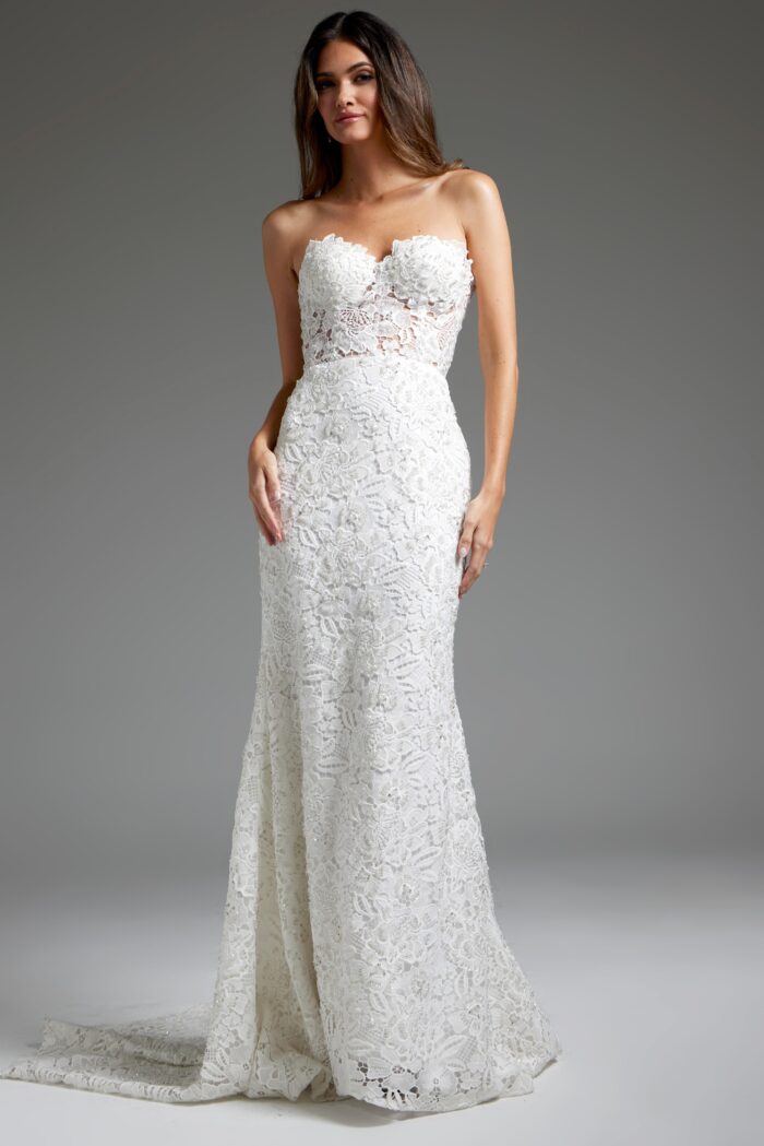 Wedding Dresses Long Bridal Gown Mermaid Fit Wedding Dress Off-White