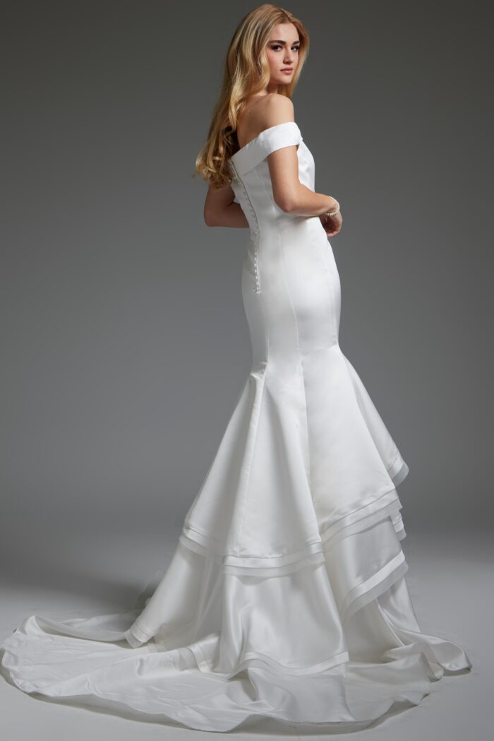 Wedding Dresses Long Mermaid Wedding Dress Off-White
