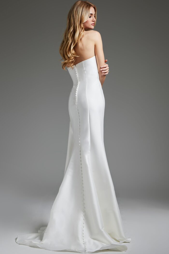 Wedding Dresses High Slit Bridal Long Wedding Dress Off-White