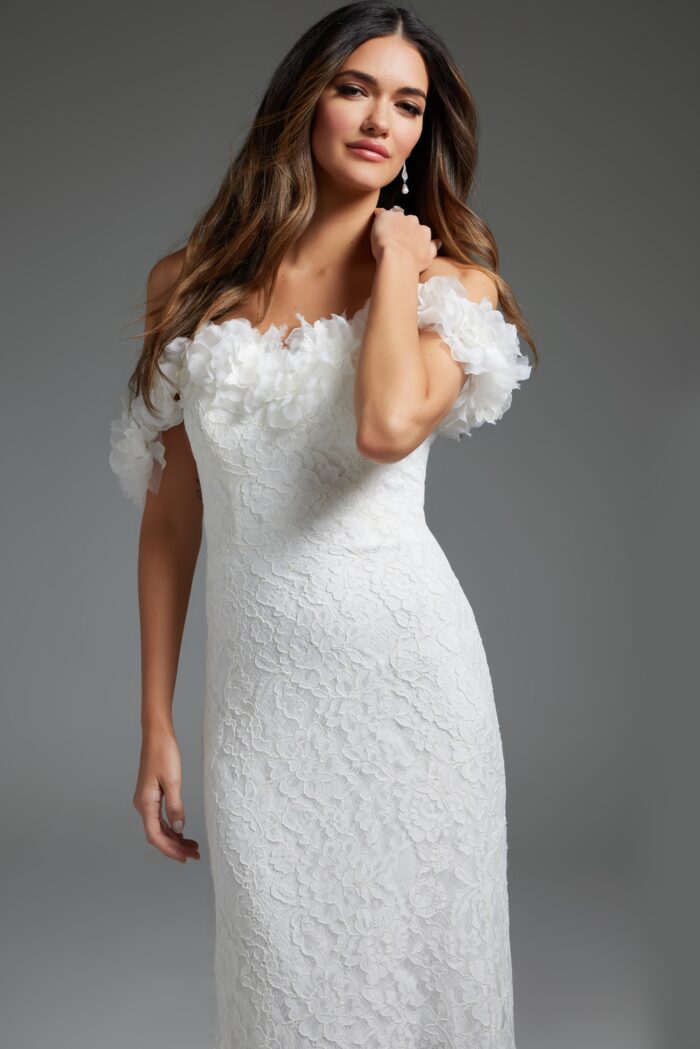 Wedding Dresses Bridal Gown Ruffle Long Wedding Dress Ivory
