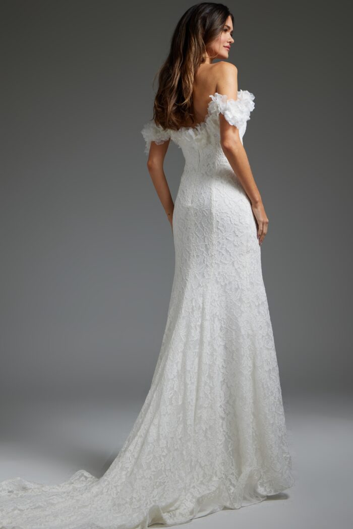 Wedding Dresses Bridal Gown Ruffle Long Wedding Dress Ivory