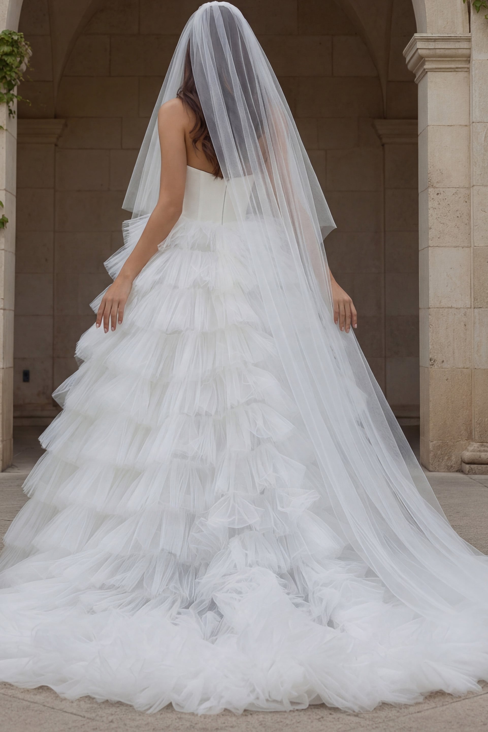Strapless Floor-Length Tulle Wedding Ball Gown Jovani JB42769