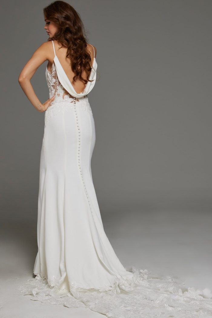 Wedding Dresses Floral Lace Long Wedding Dress Ivory/Nude