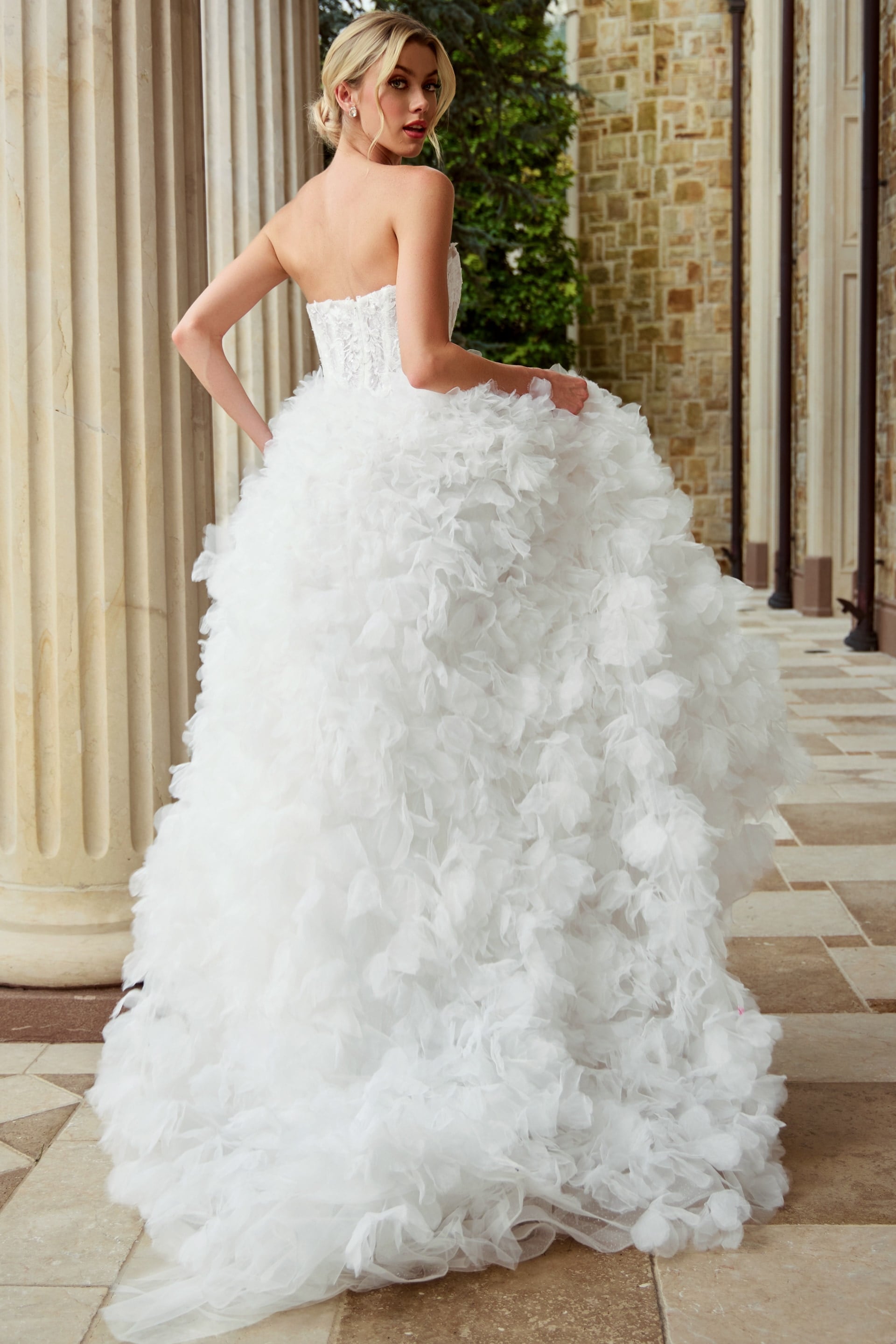 Strapless Floor-Length Tulle Wedding Ball Gown Jovani JB44604