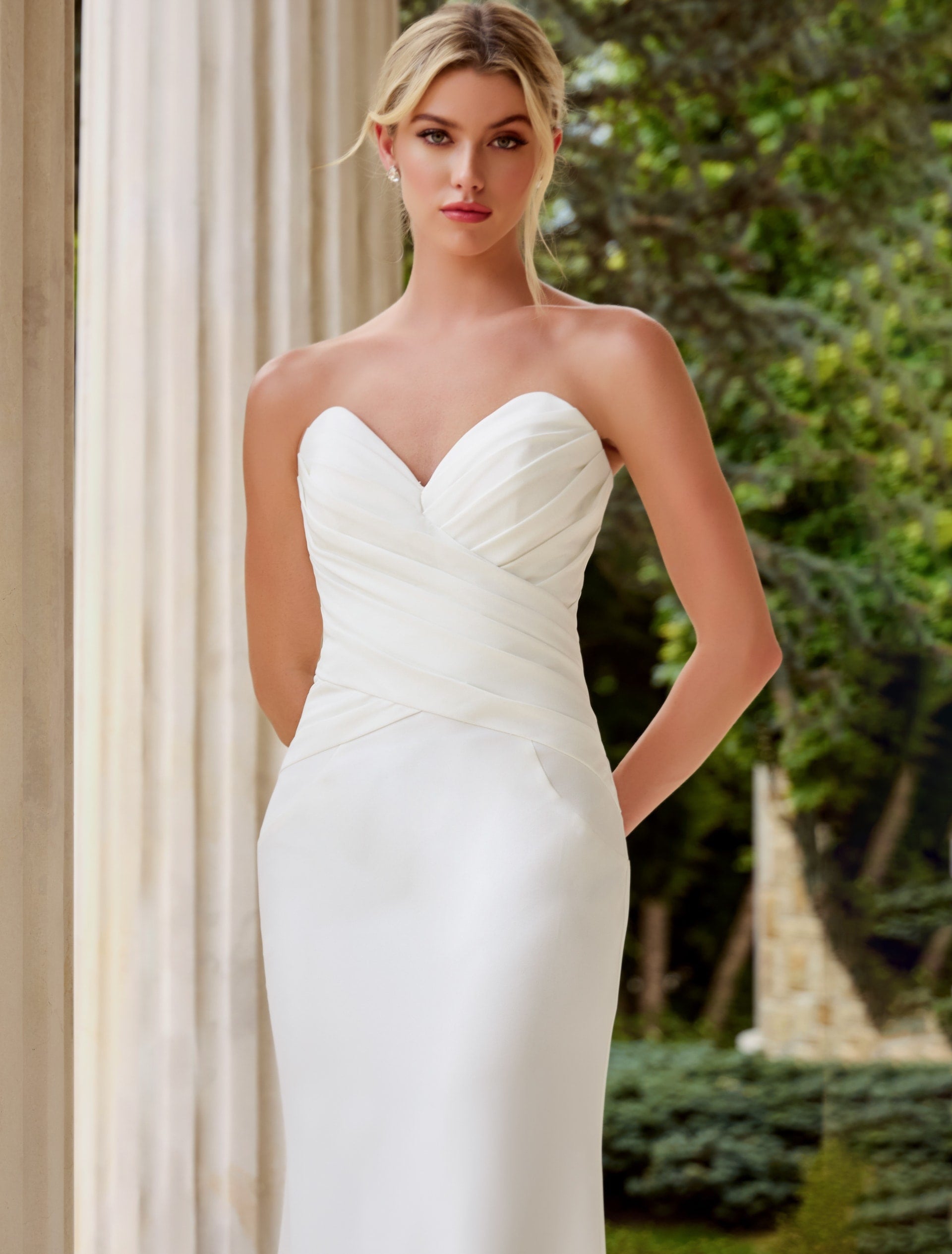 Strapless Floor-Length Satin Wedding Mermaid Gown Jovani JB45112