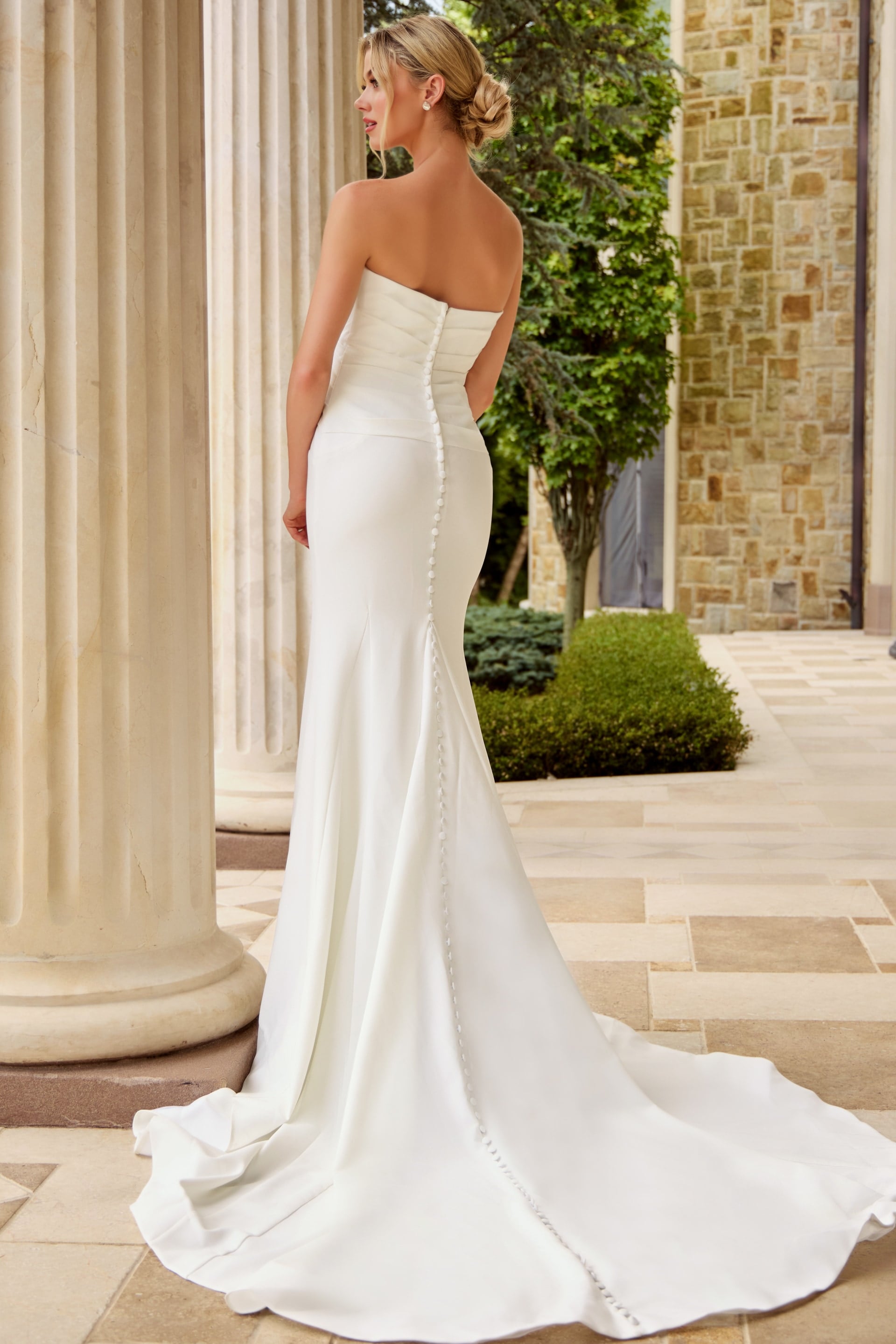 Strapless Floor-Length Satin Wedding Mermaid Gown Jovani JB45112