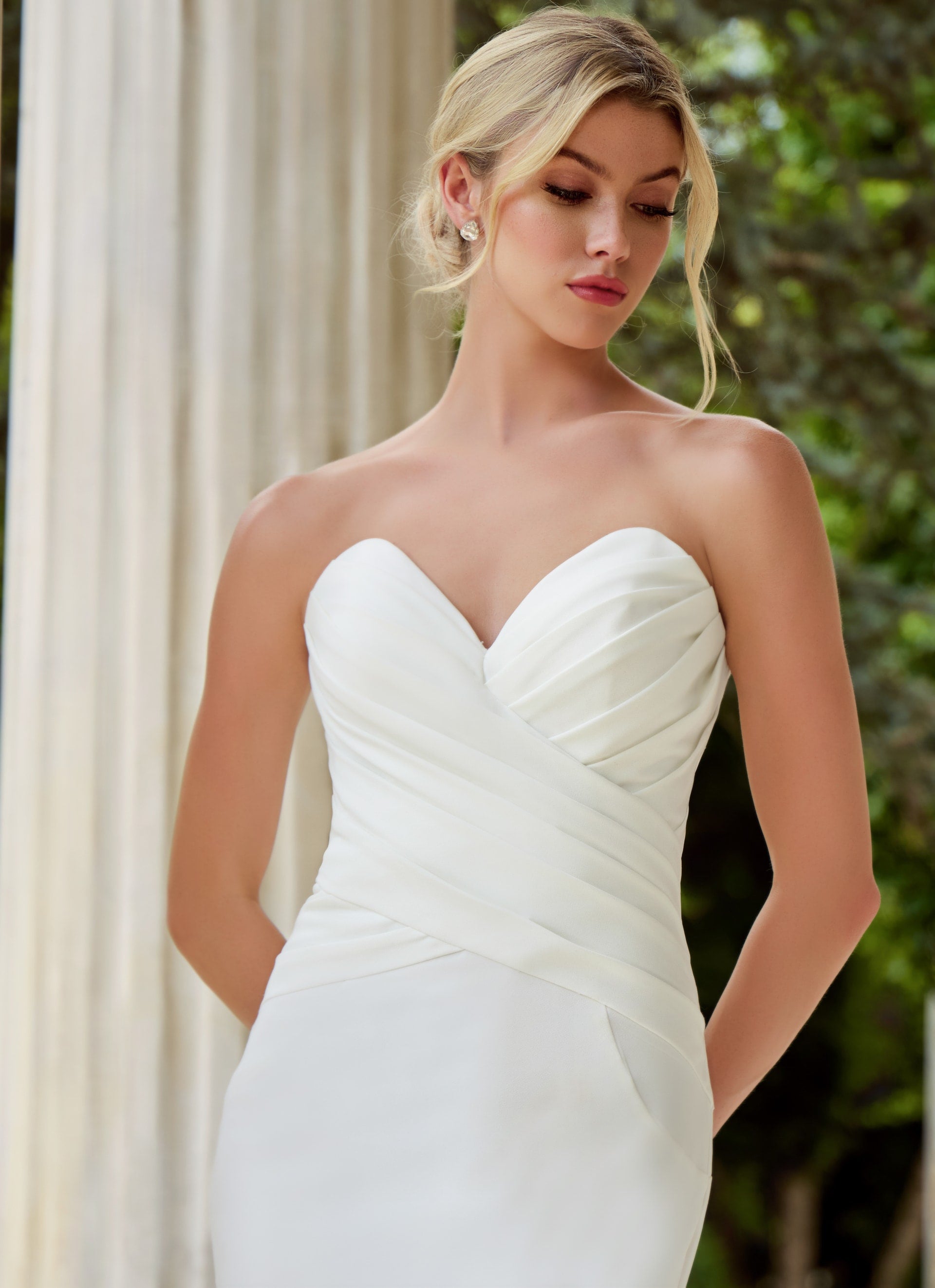 Strapless Floor-Length Satin Wedding Mermaid Gown Jovani JB45112