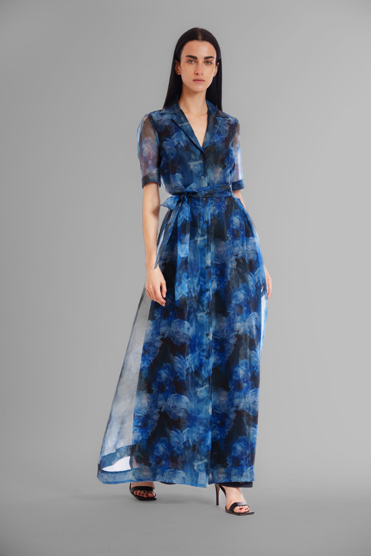 Printed Organza Shirt Dress Julia Jordan JJ41195