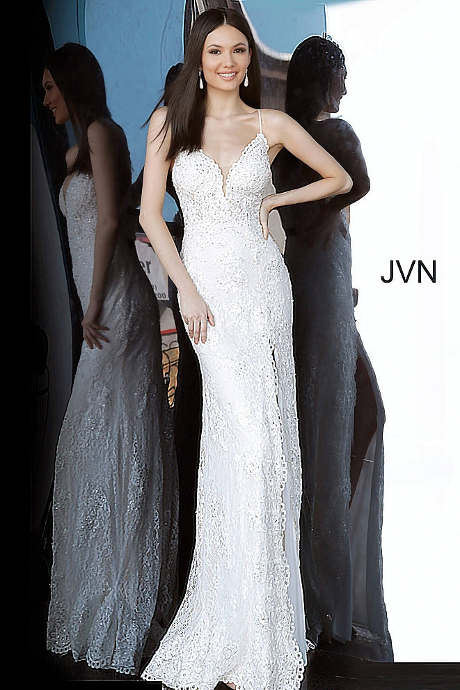 Wedding Dresses Long Bridal Gown Beaded Lace Wedding Dress Ivory