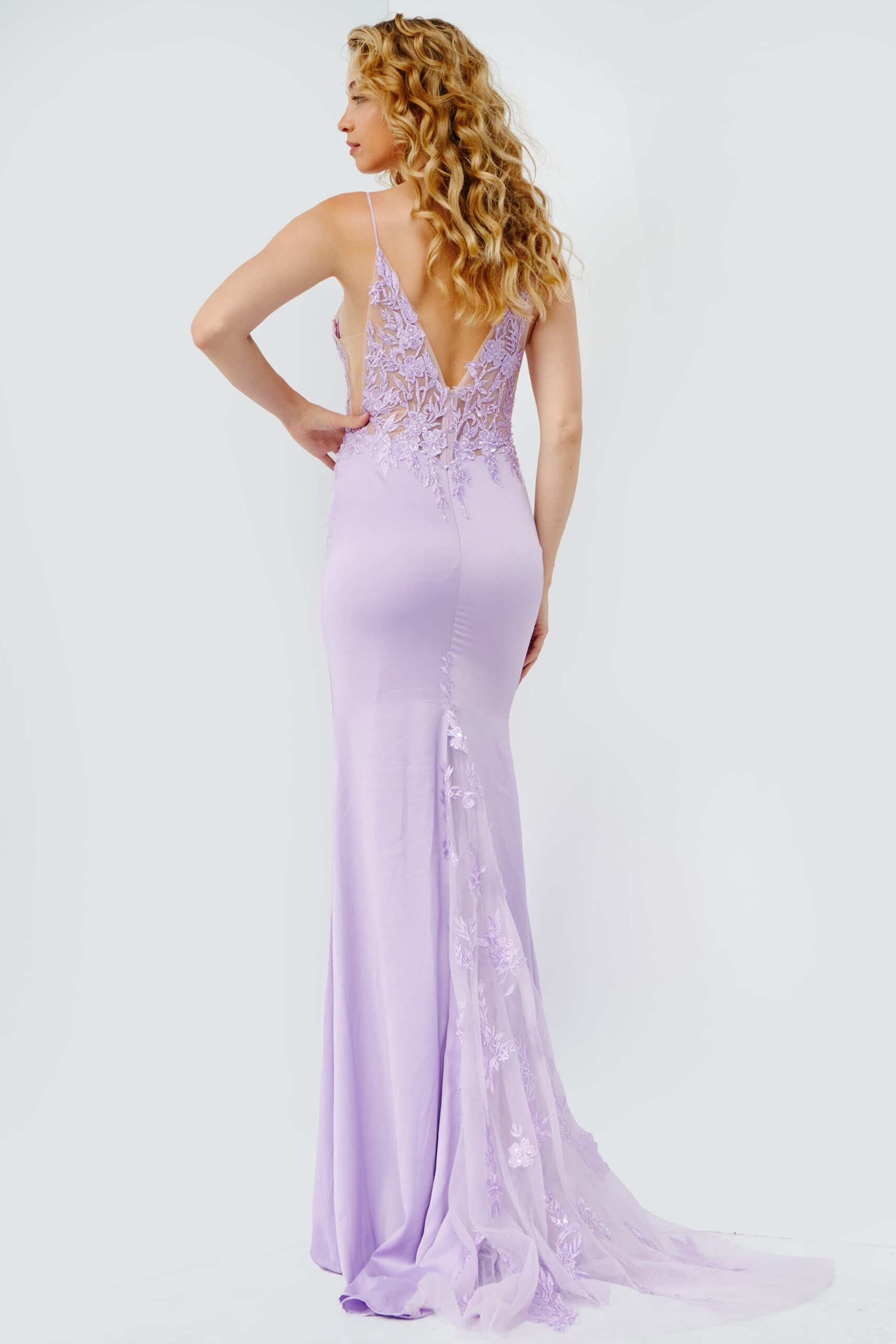 Prom Dresses Long Formal Beaded Mermaid Prom Dress Lilac
