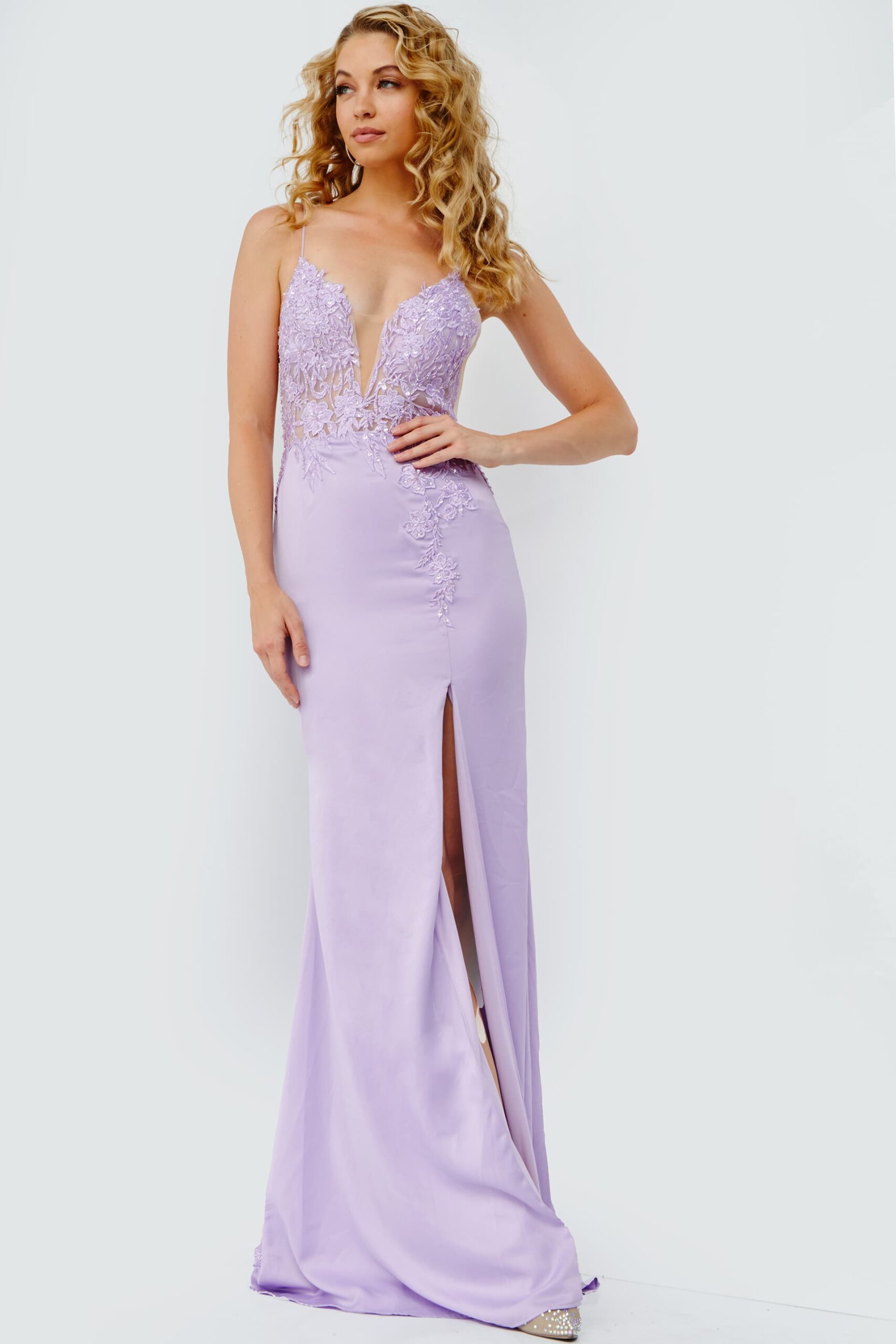 Prom Dresses Long Formal Beaded Mermaid Prom Dress Lilac