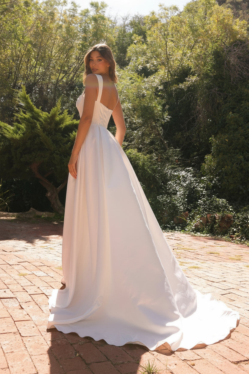 Wedding Dresses Long Fitted Wedding Dress White