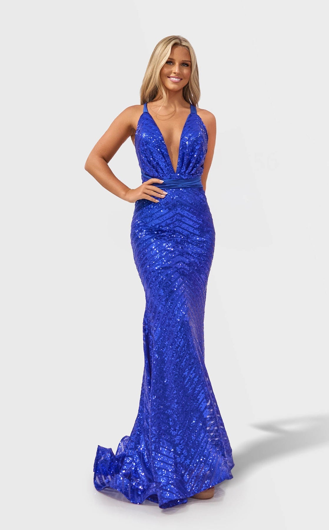 Prom Dresses Long Formal Fitted Sequin Prom Dress Jessica Angel 2756 Royal
