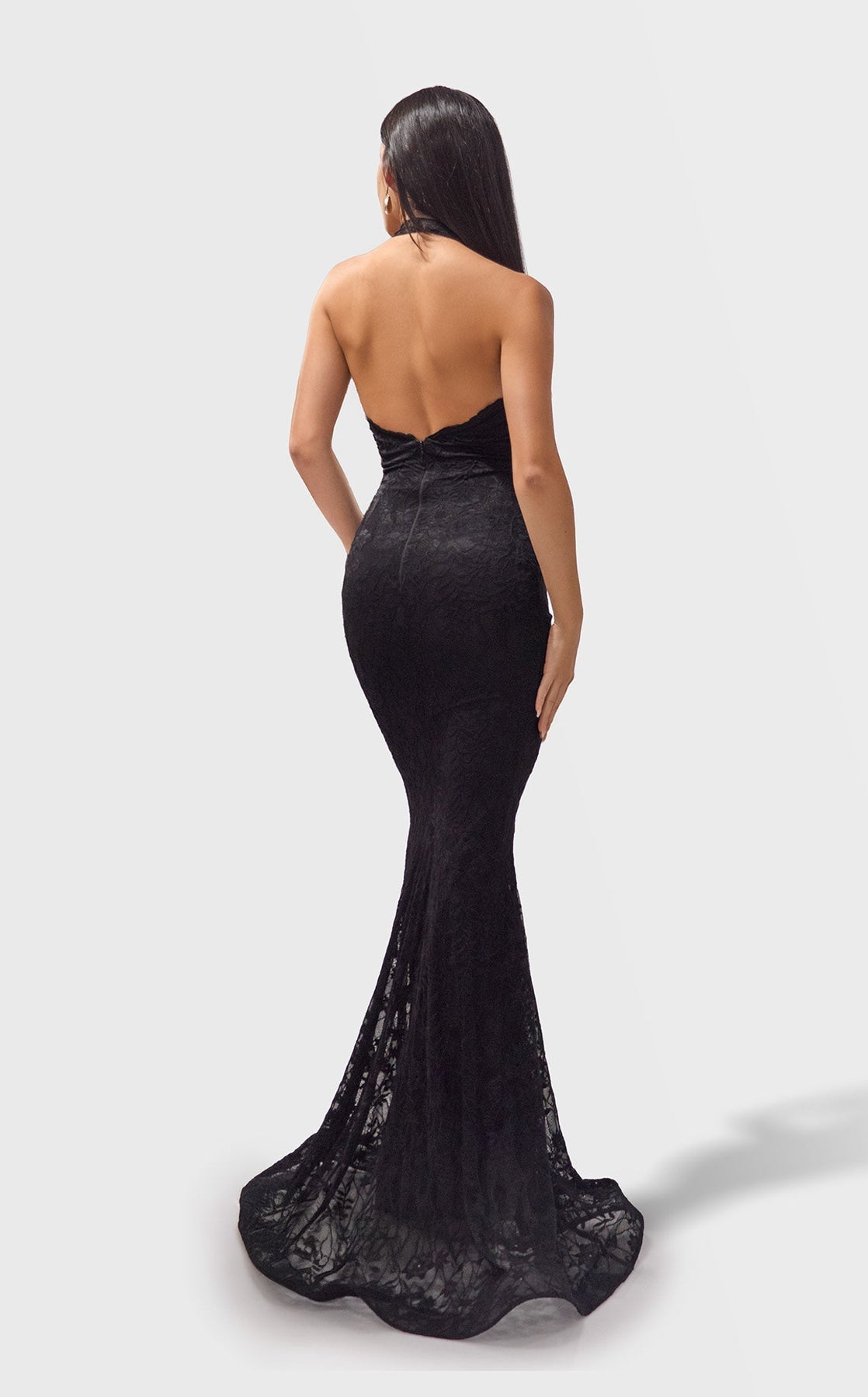 Prom Dresses Long Formal Fitted Lace Prom Dress Black