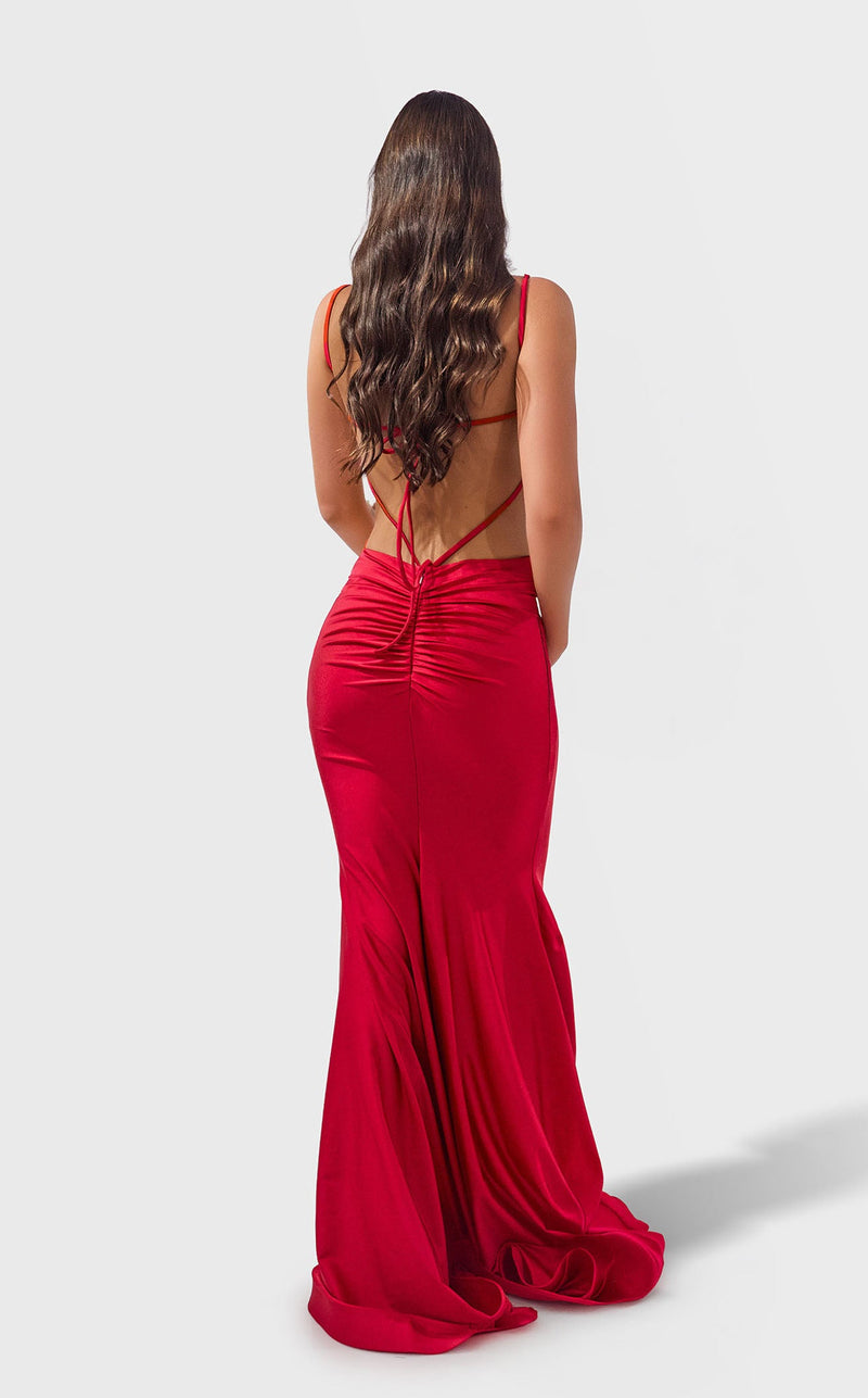 Prom Dresses Fitted Long Formal Prom Evening Dress Red