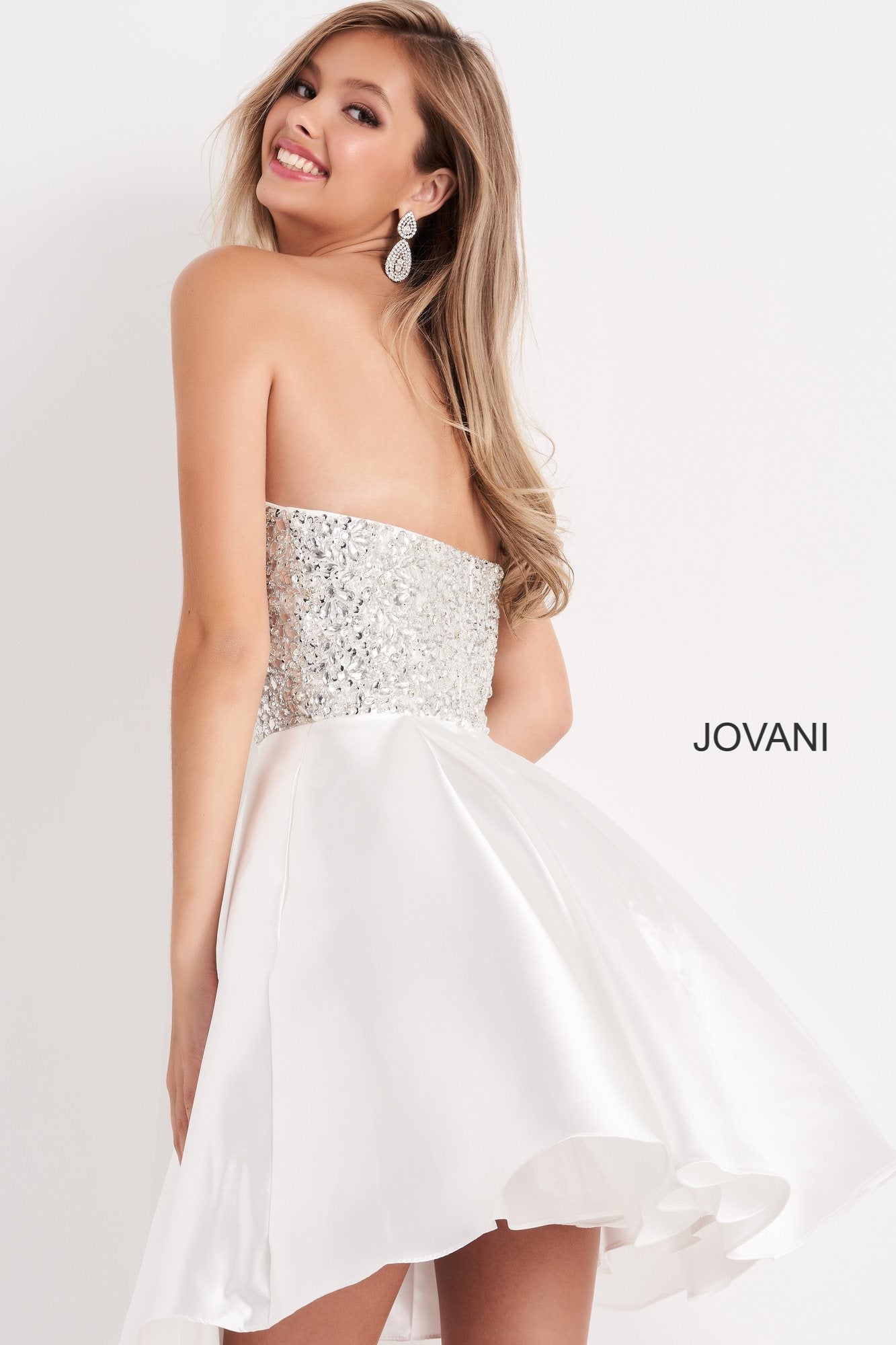 Cocktail Dresses Prom Short Pleated Sequin Homecoming Girls Dresses Off White