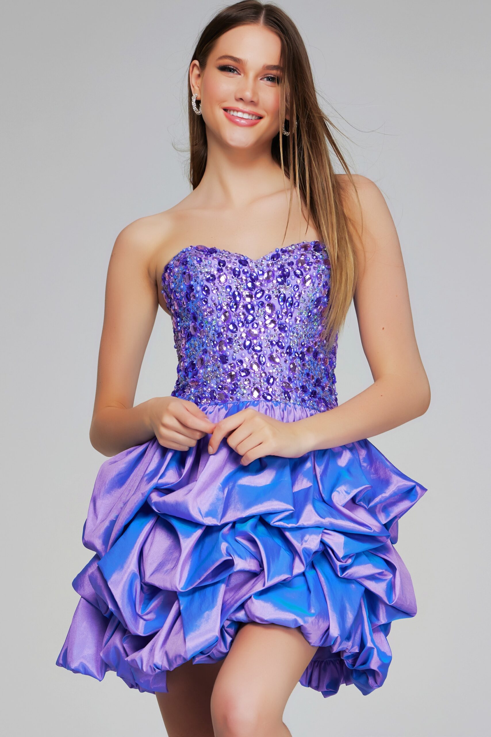 Prom Dresses Beaded Short Homecoming Girls Dresses Lilac