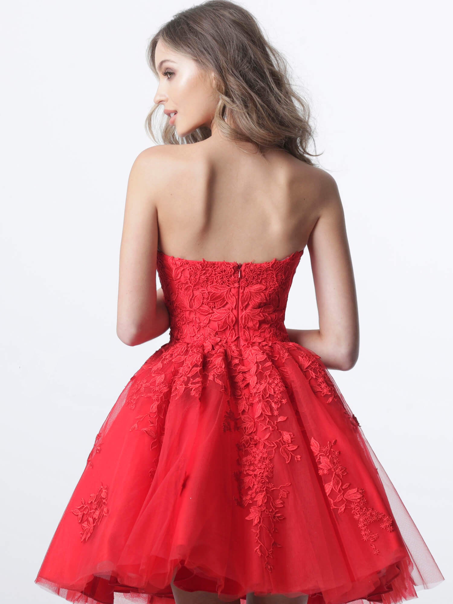 Strapless Short Tulle Flower Girl Ball Gown Jovani K1830