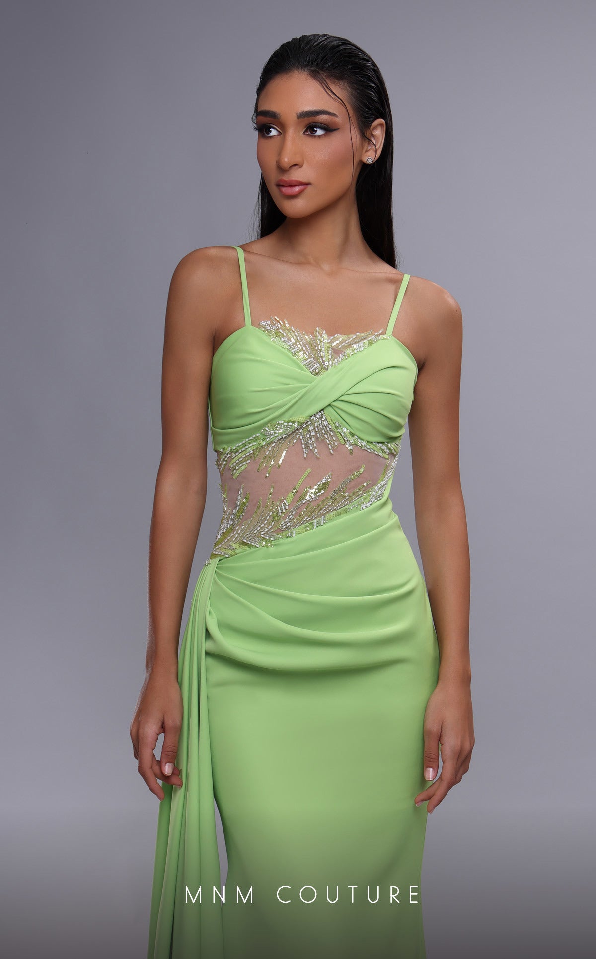 Formal Dresses Long Formal Beaded A Line Sequin Evening Dress Pistache