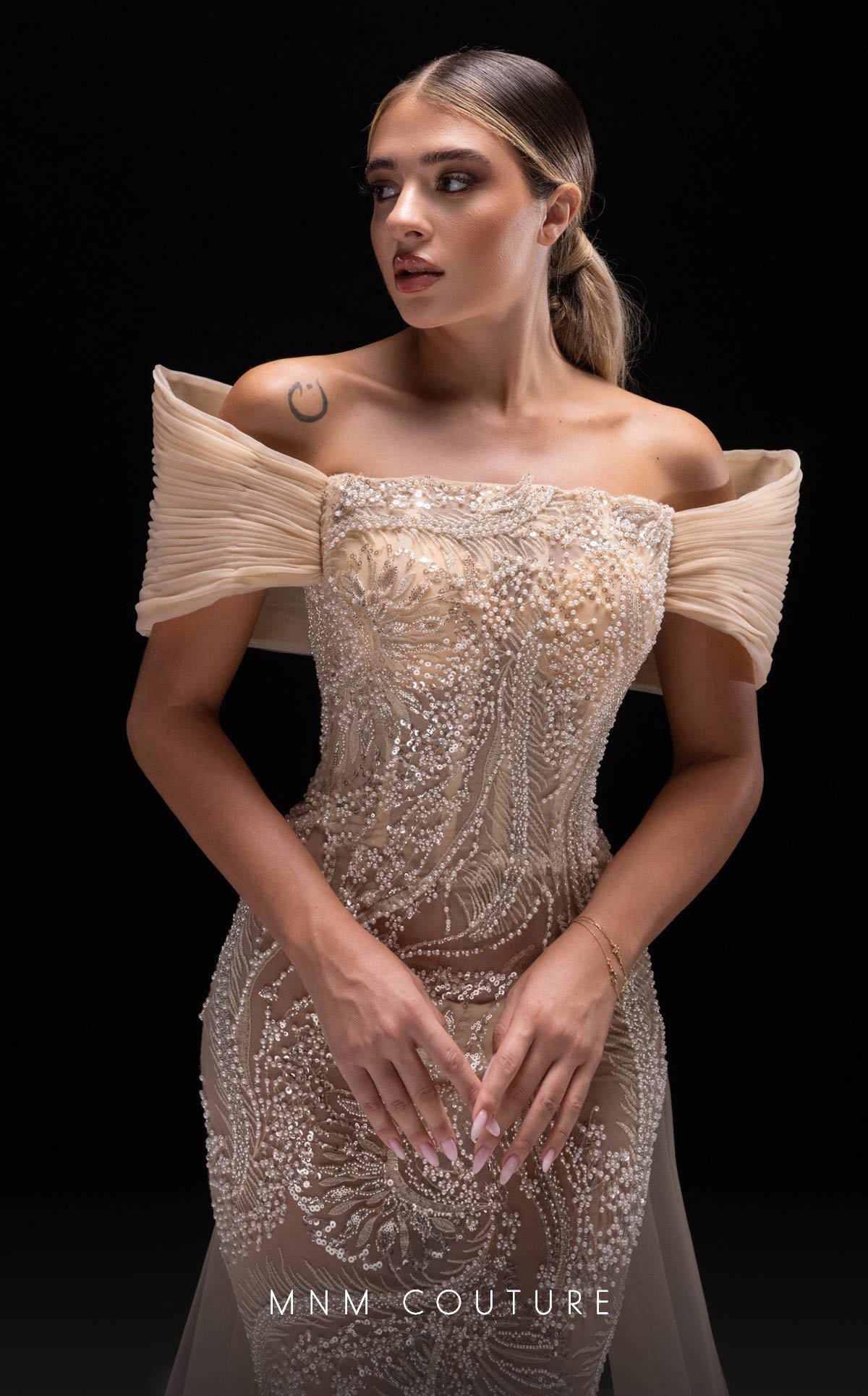 Prom Dresses Fitted Cape Formal Long Prom Dress Beige