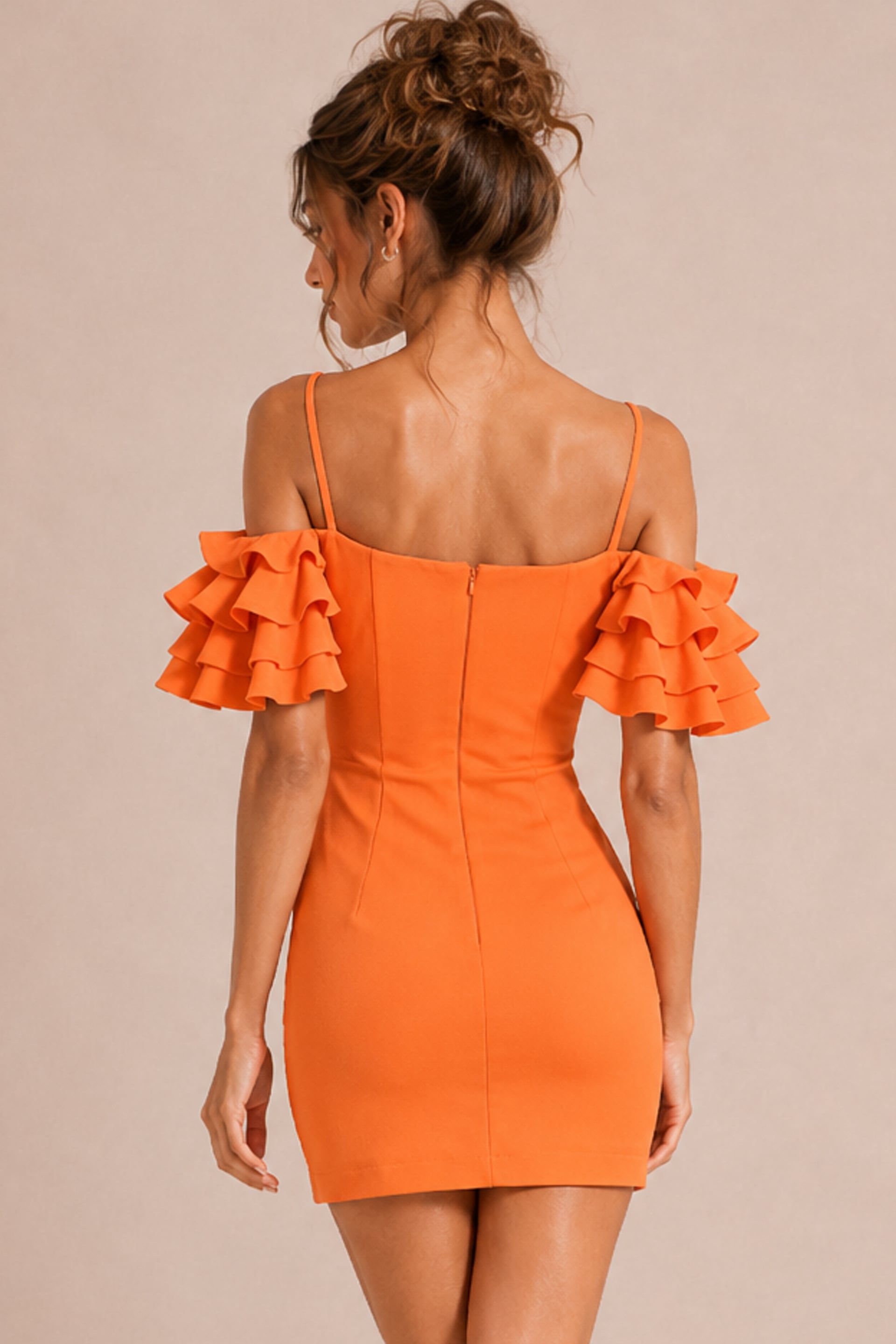 Square Mini Crepe Cocktail Bodycon Jovani K44089