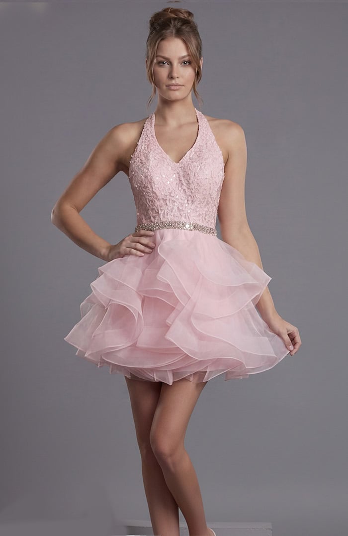 Halter Mini/Short Tulle Cocktail Fit & Flare Jovani K52182