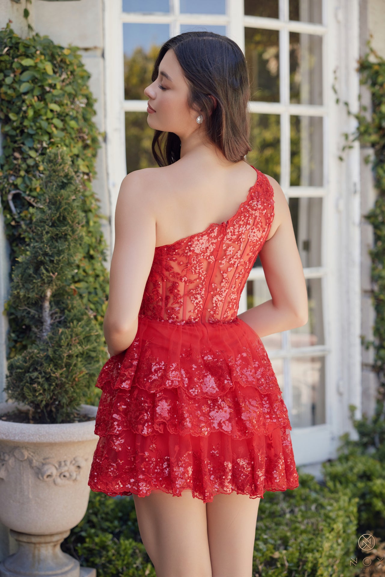 Cocktail Dresses Short A Line Tiered Cocktail Dress Red