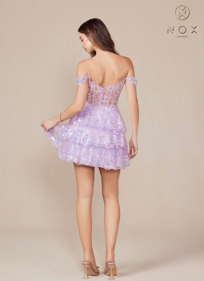 Cocktail Dresses Short A Line Sequin Cocktail Dress Lilac